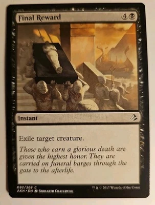 MTG Magic The Gathering Card Final Reward Instant Black Amonkhet 2017 - Image 1 of 2