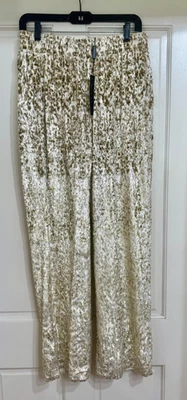 NUEVO con etiquetas $325 Pantalón Ellie Tahari Dorado y Off White Talla M Foto 1 de 4