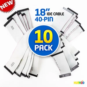 10 X 40 Pin 18" Wire 3-Connector ATA IDE Flat Ribbon Cable HDD CD DVD ROM DRIVE - Picture 1 of 3