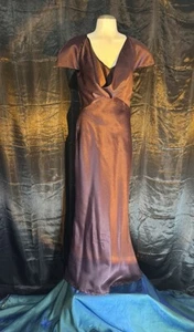Gorgeous Burgundy Wine Bridesmaid Long Sparkle Shimmer Dress Small - Picture 1 of 5