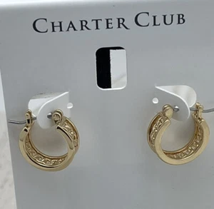 Charter Club goldfarbene kleine Huggie Hoop Ohrringe, - Bild 1 von 4