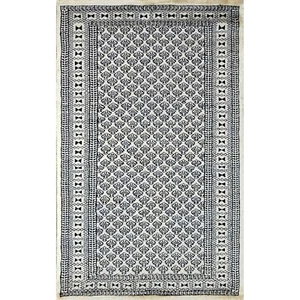 Amma Teppiche handgefertigter Wollteppich 2,5x4 Fuß weiß handgeknüpft traditionell - Bild 1 von 6