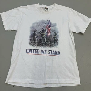 Vintage Y2K 9/11 FDNY Ground Zero United We Stand USA Flag T-shirt Sz Medium - Picture 1 of 6
