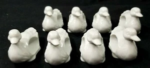 Set of EIGHT DUCK NAPKIN HOLDERS White Ceramic Porcelain BIRDS MALLARD quack - Picture 1 of 5