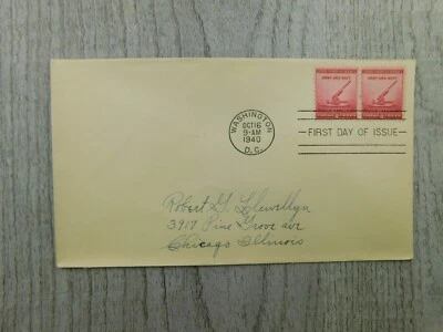 First Day Of Issue Army and Navy For Defense WA DC 1940 VTG Stamps Posted Cover - Image 1 of 3