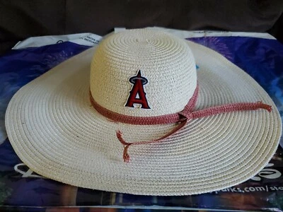 MLB LA Anaheim Angels Mother's Day Sunhat - Beige Straw Hat New w/ Tags 2018 SGA - Image 1 of 3