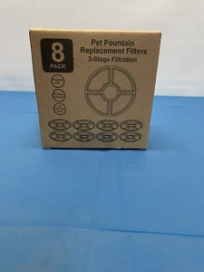 8 Pack Filters Pet Fountain Replacement Filters 3-stage Filtration 30 days - Picture 1 of 3