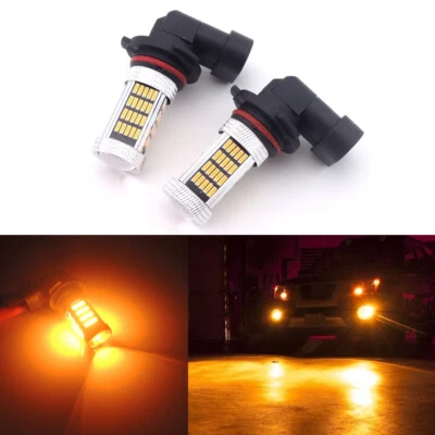 2pcs Amber H10 9145 9140 Car Truck Pickup Fog Light Driving DRL 92-SMD LED Bulbs - Image 1 of 4