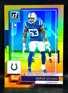 2022 Panini Donruss NFL - DARIUS LEONARD Gold Press Proof - Holo Prizm - COLTS - Picture 1 of 2