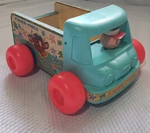 Vintage 1965 Fisher Price Milchwagen #131 ohne Flaschen und Zugschnur - Bild 1 von 17