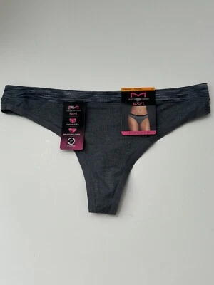 Maidenform Low Rise No Show Sport Logo Thong Bikini Panties 5 Small NWT Platinum - Image 1 of 4