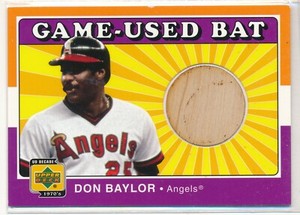 2001 Upper Deck Decade 1970's Don Baylor Game-Used Bats #B-DB ANGELS