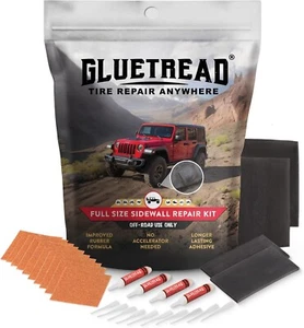 GlueTread 4x4 Sidewall Tire Repair Kit Full-Size | Sidewall Tire Patch Kit Punct - Picture 1 of 5