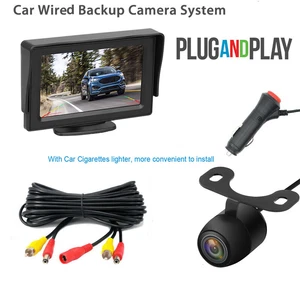 Sistema de estacionamiento inverso con cámara de visión trasera para automóvil con kit hágalo usted mismo de monitor de 4,3" - Imagen 1 de 10