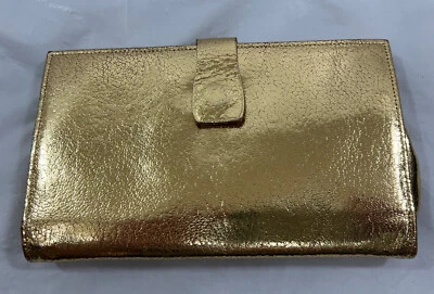 Vintage 60s Princess Gardner Small Clutch Wallet Gold Lustre Evening Kiss Close - Image 1 of 4