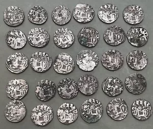India 30x Samantha Deva Bull Horseman Silver Coins - Picture 1 of 2