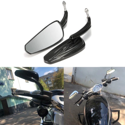 Espejos retrovisores laterales negros para motocicleta 8 mm para Harley Davidson Road King Classic Foto 1 de 4