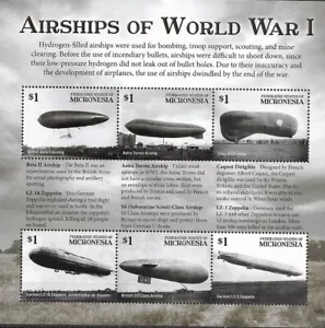 MICRONESIA - 2015 MONTADA ""Primera Guerra Mundial - Hoja de recuerdos de aeronaves de la Primera Guerra Mundial¡! - Imagen 1 de 1