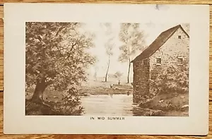 Postal vintage de mediados de verano PC 1911 Stream & House - Imagen 1 de 1