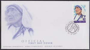 CIPRO - 2002 MADRE TERESA - FDC - Foto 1 di 3