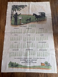 1971 Calendar Advertising Towel Newton, Iowa Newton MFG Company Good Condition - Picture 1 of 7