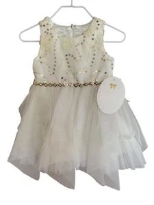 NWT American Princess Dress Candlelight 12 Month Lined Gold Ribbon Sleeveless - Picture 1 of 7