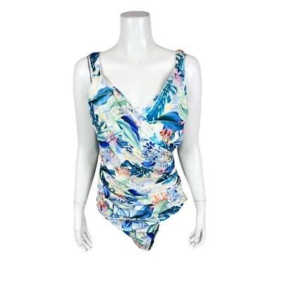 Traje de baño Jantzen para mujer Surplice Maillot de una pieza isla floral talla 24W Foto 1 de 2