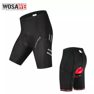 WOSAWE Men's MTB Cycling Shorts 5D Gel Padded Breathable Road Bike Sports Pants - Picture 1 of 9
