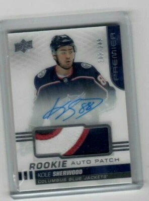 2019 2019-20 UPPER DECK PREMIER KOLE SHERWOOD ROOKIE PATCH AUTO 203/249 JACKETS - Image 1 of 2
