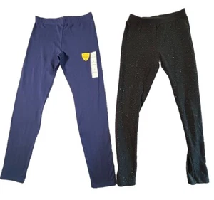 Lot of 2 Girl's Cat & Jack Leggings Size L(10-12) Black and blue One is NWT - Picture 1 of 15