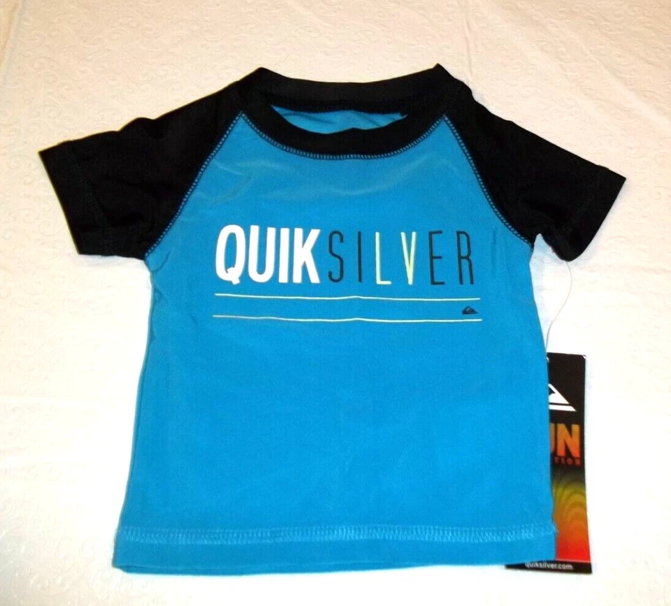 NEW Quiksilver  sz 3/6 months  rash guard swim shirt short sleeve 3 / 6 mo - Image 1 of 1