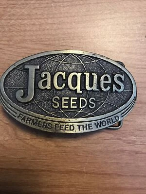 Hebilla de cinturón de latón Jacques Seeds edición limitada 1977 Foto 1 de 2