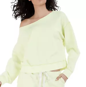 JENNI Women's Cozy French Terry Pajama Top sz XS X-Small Crisp Honeydew Volt - Picture 1 of 3