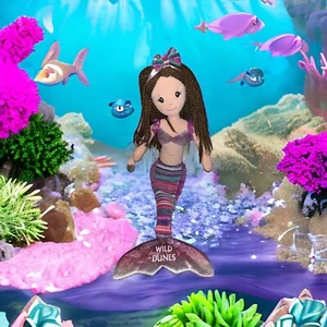 "Muñeca sirena de peluche The Petting Zoo morena rosa púrpura verde dunas salvajes 20""" - Imagen 1 de 12