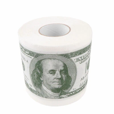 Funny Novelty US Dollar Toilet Paper $100 Money Tissue Paper Gift - Image 1 of 4