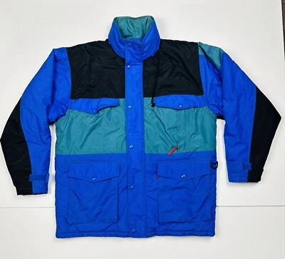 Huski Explorer Vintage Men’s Ski Snow Jacket Size L/102 Blue Green Winter Lined - Image 1 of 4