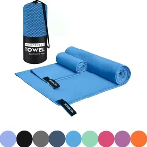 Microfiber Towel Compact Fast Drying Travel Sports Gym Beach Camping Swimming - Picture 1 of 24