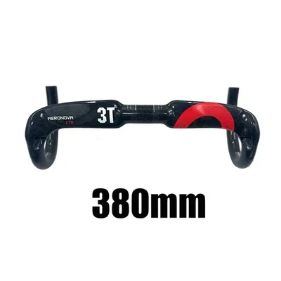 3T Full Carbon Road Bike Handlebar 31.8mm Matt/Gloss Black 380/400/420/440mm - Image 1 of 4