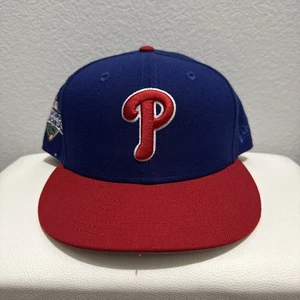 2008 WS Patch Philadelphia Phillies MLB Blue Fitted New Era Hat Cap Size 7 5/8 - Picture 1 of 5