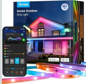 Govee H61761D1 98.4ft RGBIC WiFi Outdoor LED Strip Lights Waterproof - Picture 1 of 4