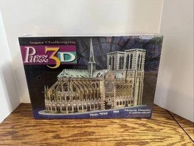 Puzz 3D Notre Dame Cathedral Paris France Puzzle 952 Pc 1996 Milton Bradley NEW - Image 1 of 4