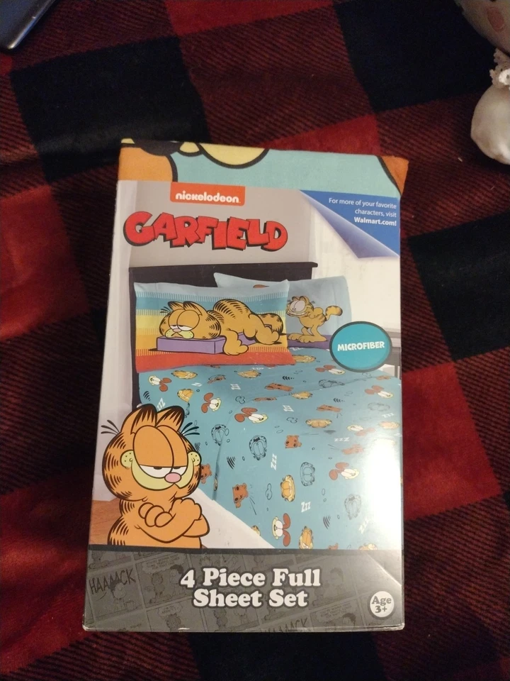 Nickleodeon GARFIELD 4pc FULL Sheet Set! 1 Fitted, 1 Flat Sheet & 2 Pillowcase - Image 1 of 4