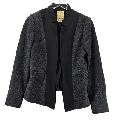 Chaqueta Blazer Anthropologie Elevenses Mujer 8 Mezcla de Lana Gris Carbón Negra Foto 1 de 4