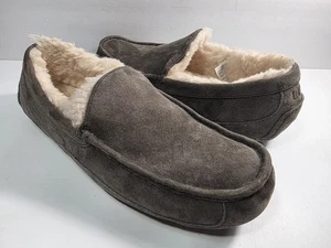 UGG Australia 5775 Ascot Brown Suede Sheepskin Mocs Slippers Shoes - Size 11 - Picture 1 of 7