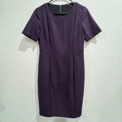Vestido justo feminino Elie Tahari roxo manga curta carreira negócio tamanho 6 - Imagem 1 de 3