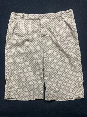Shorts Gloria Vanderbilt Feminino Dois Tons Marrom Elegante Padrão Diamante Tamanho 8 - Imagem 1 de 4