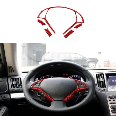 Cubierta decorativa del volante roja para Infiniti G37 2010~2013 fibra de carbono Foto 1 de 4
