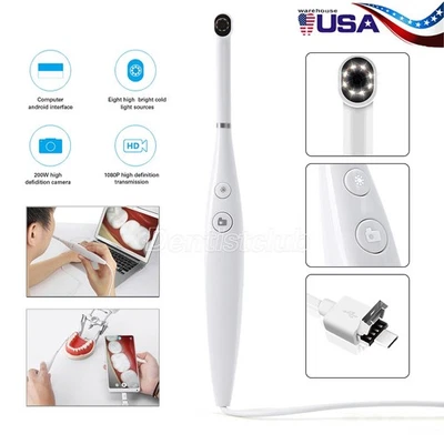 Cámara intraoral USB dental 8 LED imágenes digitales cámara HD endoscopio intraoral Foto 1 de 4
