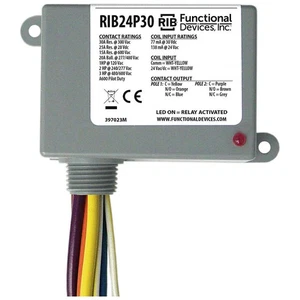 RIB RIB24P30 Pre-Wired Relay,24VAC/DC,DPDT,30A 21GP38 - Picture 1 of 1