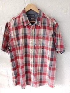 Fat Face red & taupe check short sleeve shirt XL/44"-46"chest - Picture 1 of 3